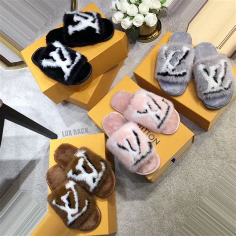 lv fluffy slippers|lv slippers for ladies.